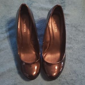 Call it Spring black wedge heels